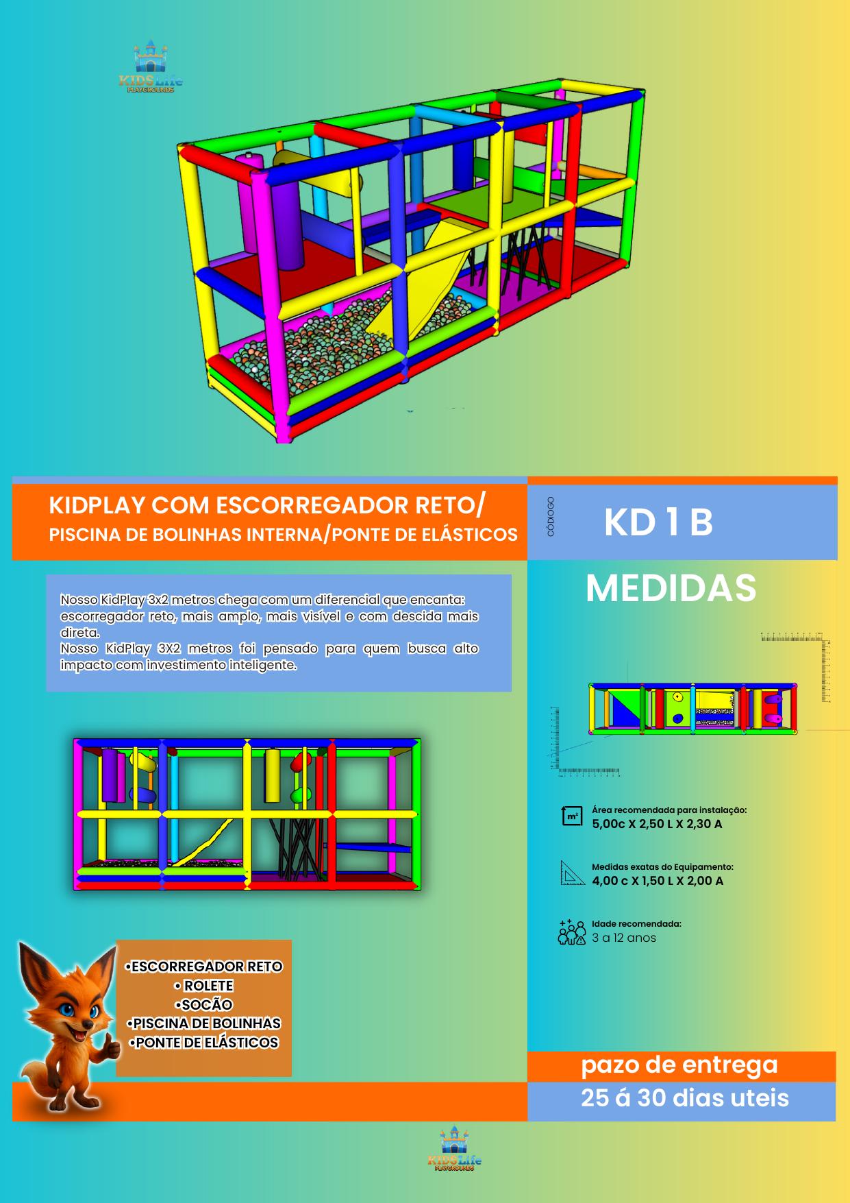 KD 1 C - KidPlay com Escorregador Reto