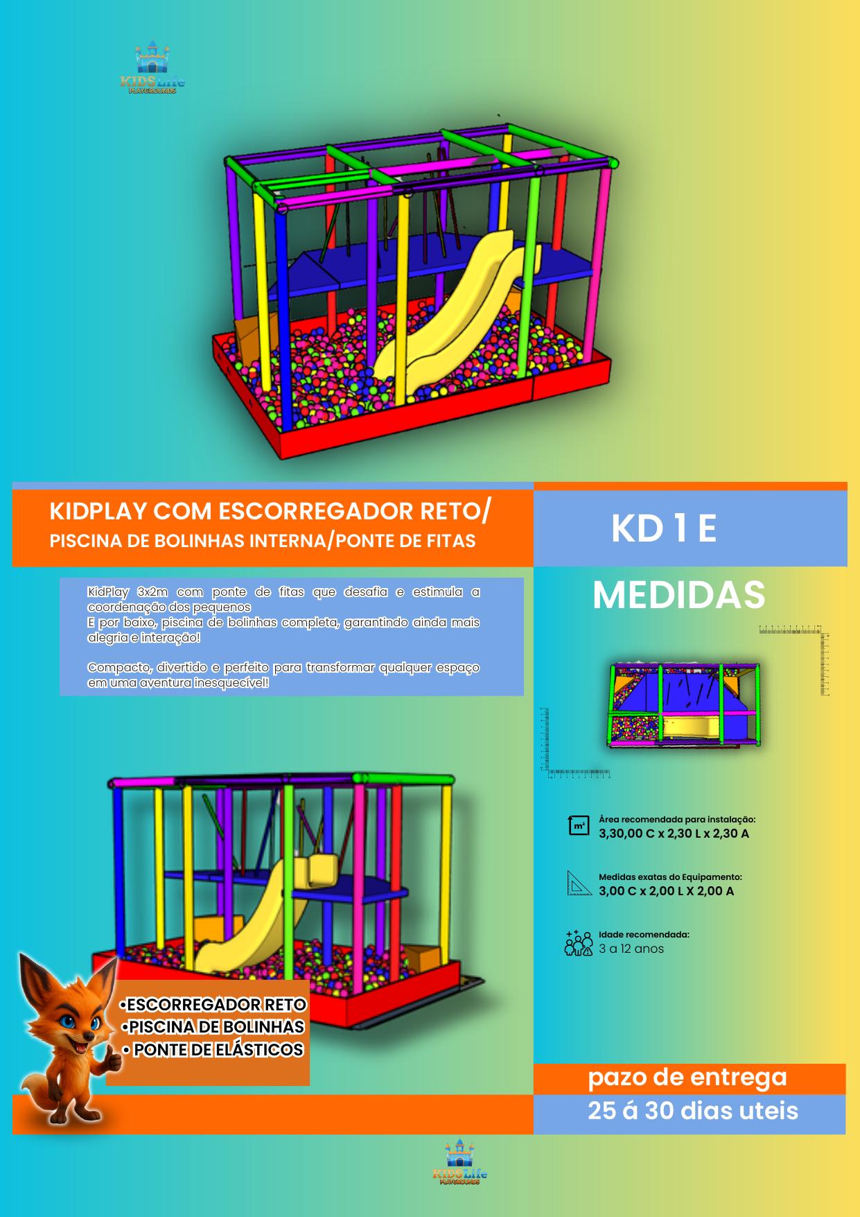 KD 1 F - KidPlay com Escorregador Reto
