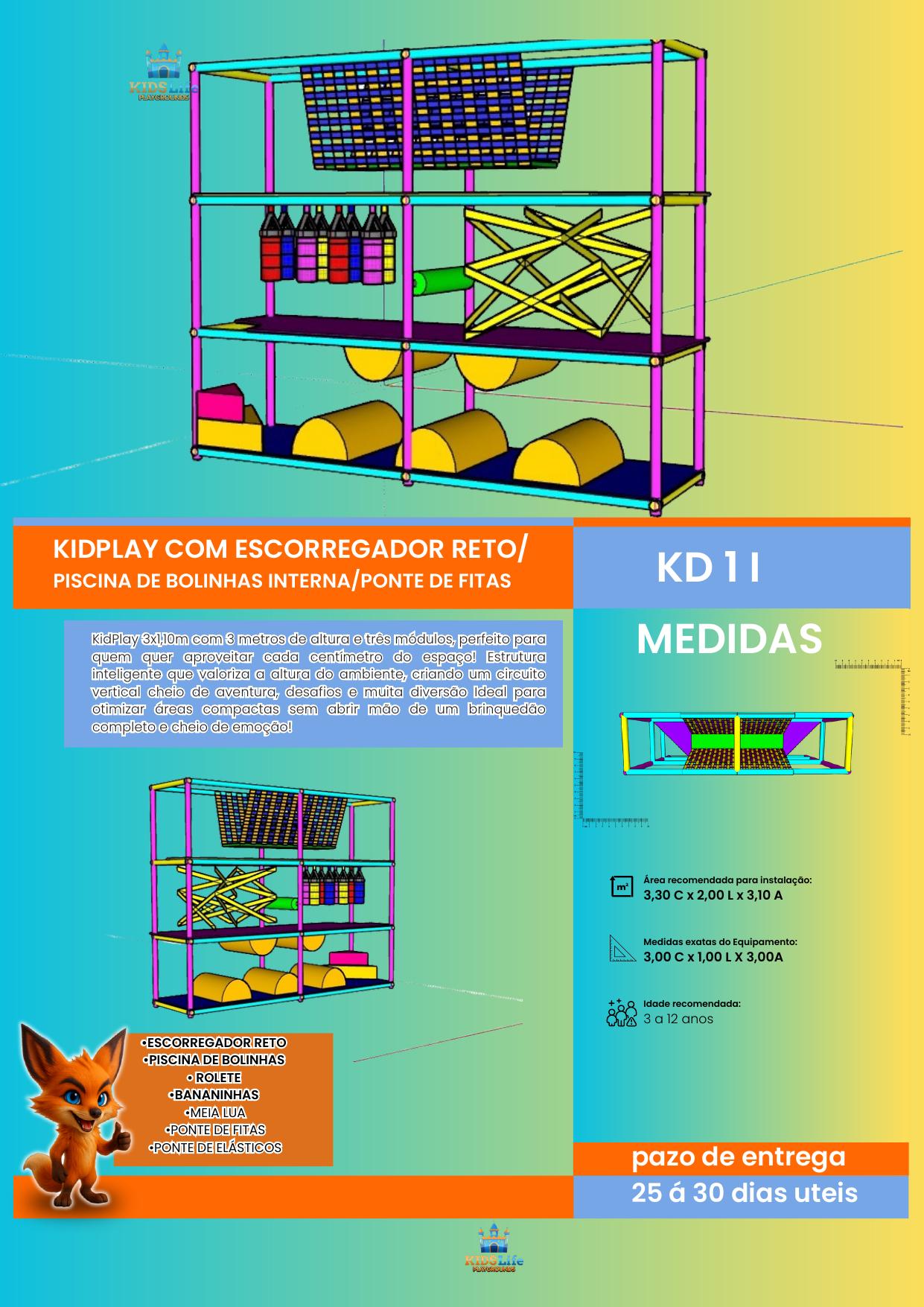KD 1 J - KidPlay com Escorregador Tubular